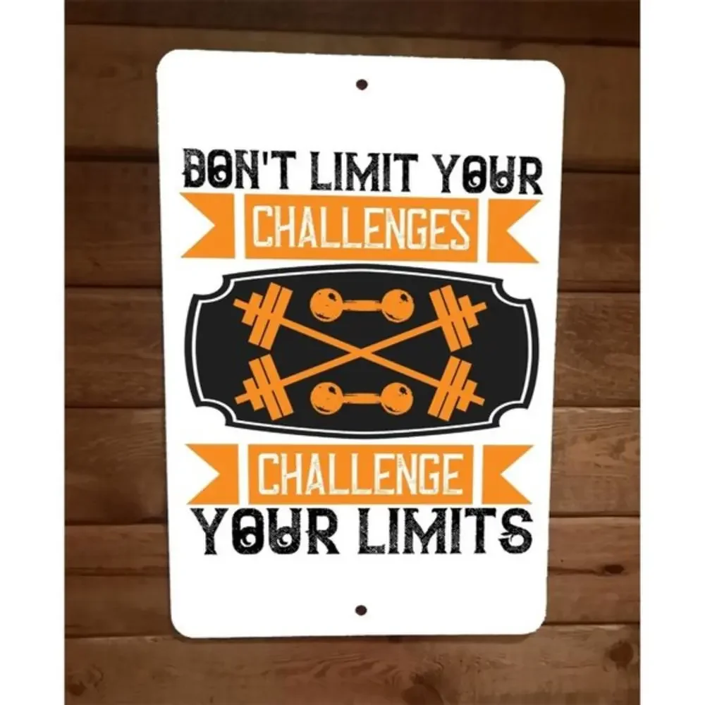 Challenge Your Limits Exercise Motivation 8x12‎ Metal Wall Sign Poster